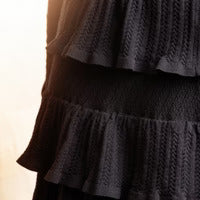 MUN-MN4061 LAYERED DRESS IN BLACK OR IVORY