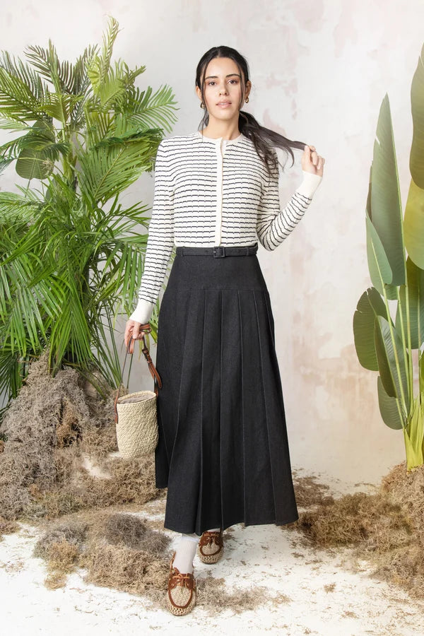 MUN-MNA7200 BLACK DENIM RENATA SKIRT