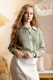 MN4033 GREEN STICH CARDIGAN