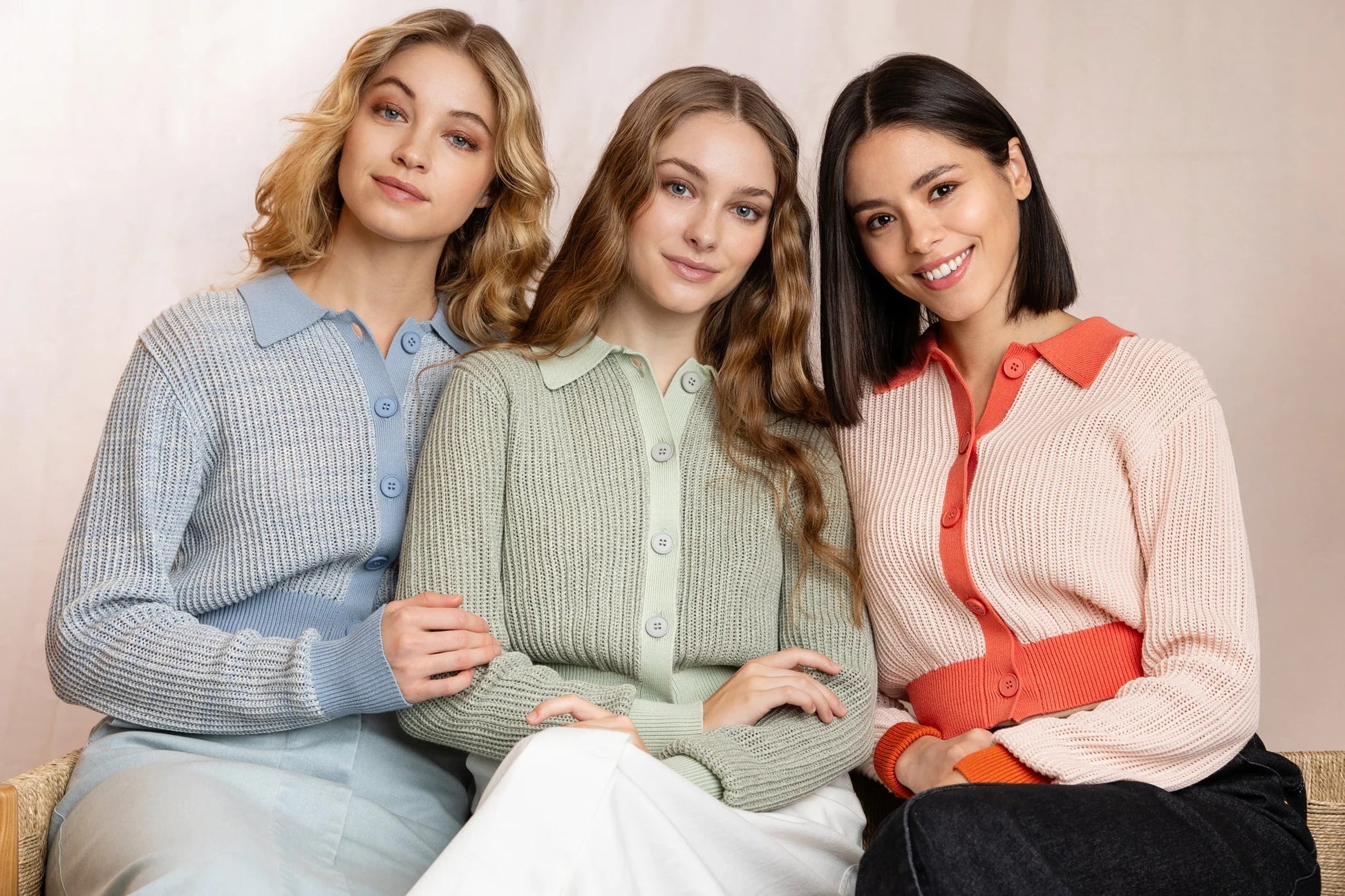 MUN-MN4033 PINK STICH CARDIGAN