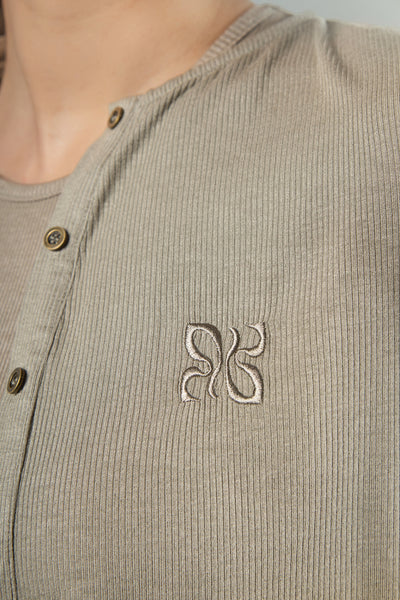 NUE-NUS6126 OLIVE COASTAL DRESS