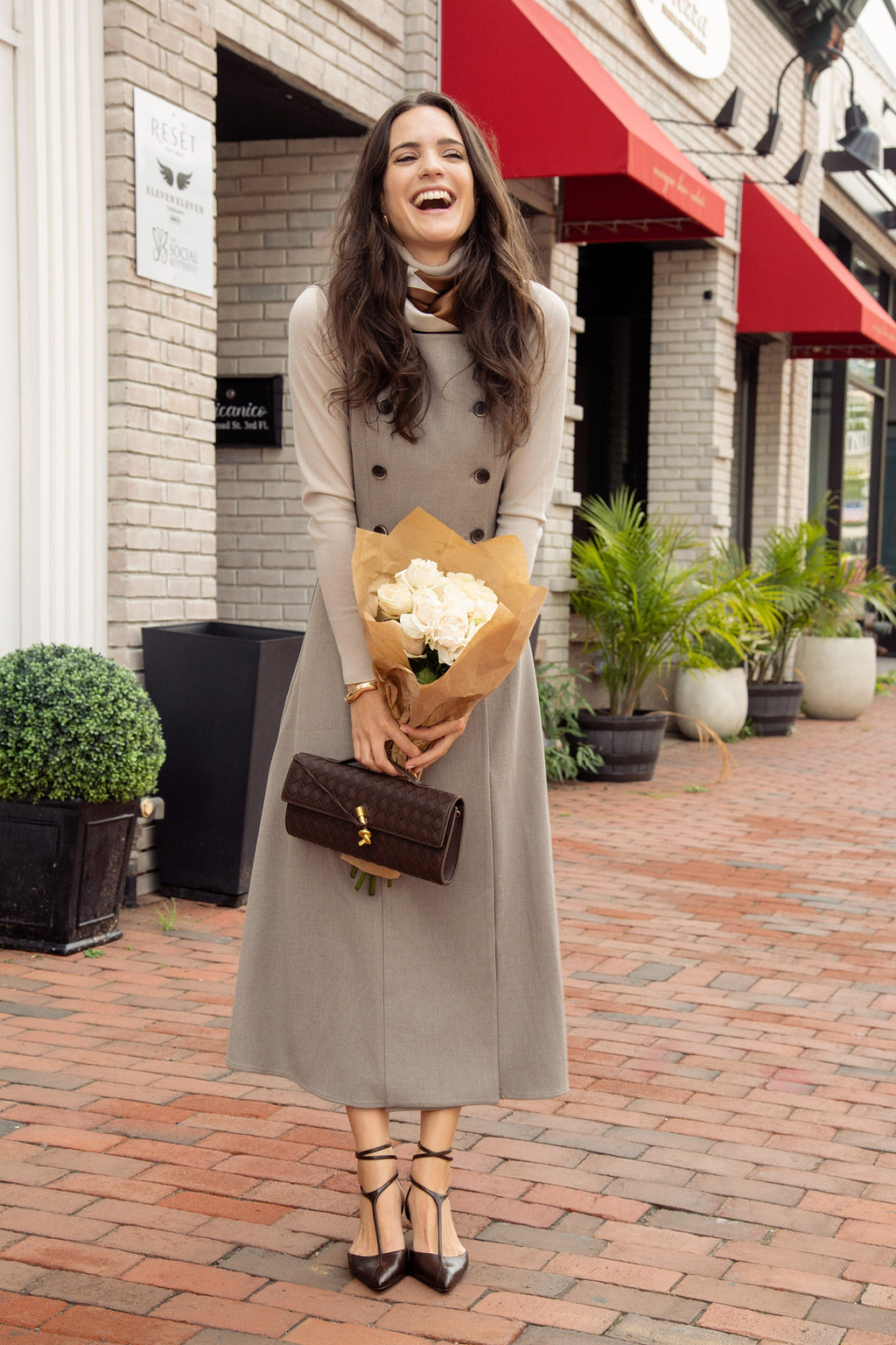 MUN-MNA7030 GREIGE DANIELLE DRESS