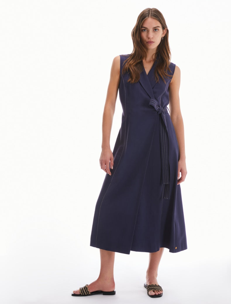 Navy blue wrap dress
