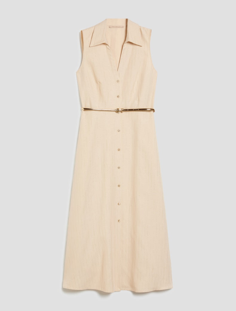 PNK-211221242 PBPGIORNOBEIGE V-NECK SHIRT DRESS