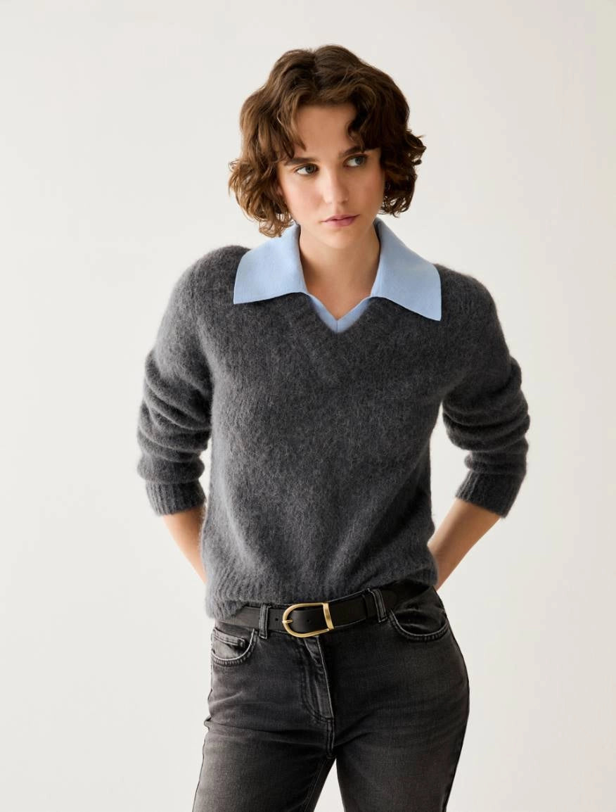 PNK-2621366413 PBBPALPITI GREY&BLUE COLLAR TOP
