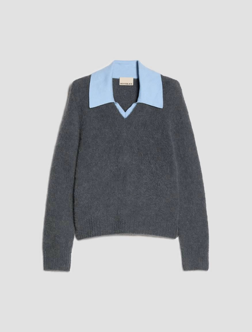 PNK-2621366413 PBBPALPITI GREY&BLUE COLLAR TOP
