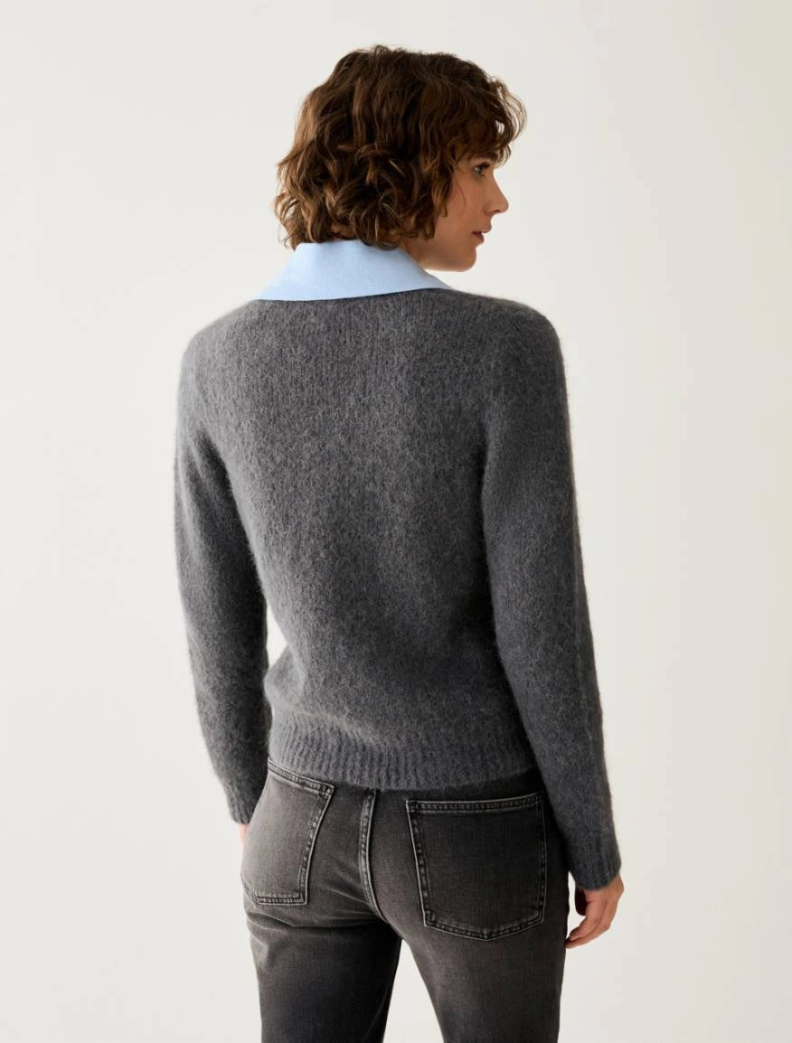 PNK-2621366413 PBBPALPITI GREY&BLUE COLLAR TOP