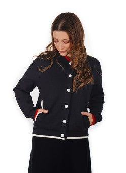PRF-BD1381 BLACK&BROWN KNIT CARDIGAN