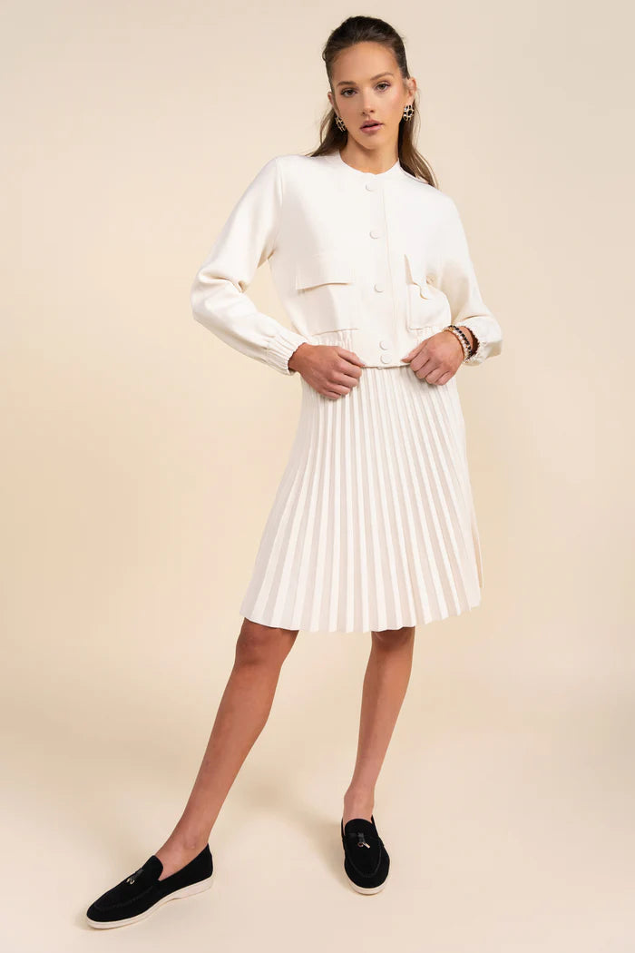 APP-S25-818 IVORY KNIT BOMBER CARDIGAN