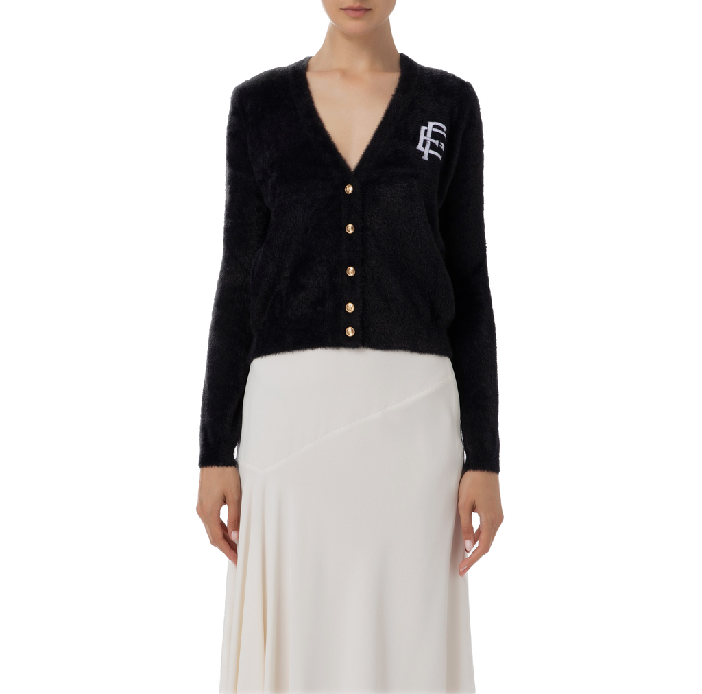 ELS-MK32M37E2 BLACK&CREAM LOGO CARDI