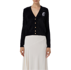 ELS-MK32M37E2 BLACK&CREAM LOGO CARDI