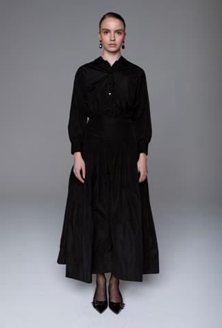 LAV- BF6WD002 BLACK TAFFETA BLOUSE