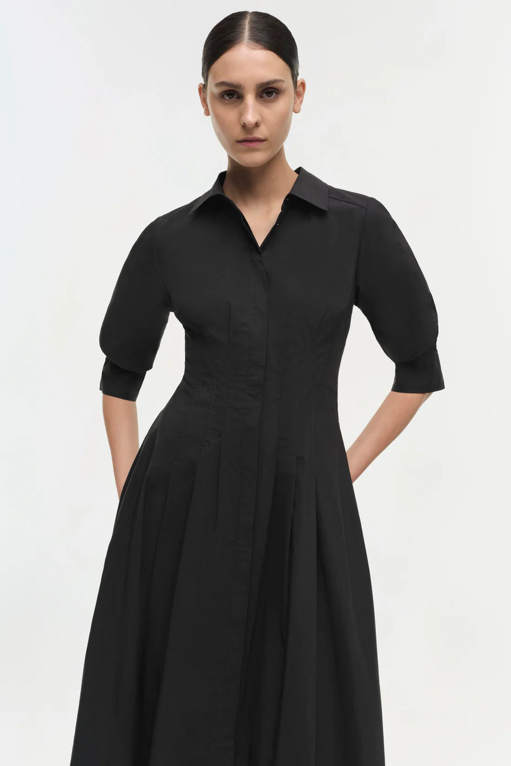 SMK-JAZZ BLACK PINTUCK DRESS