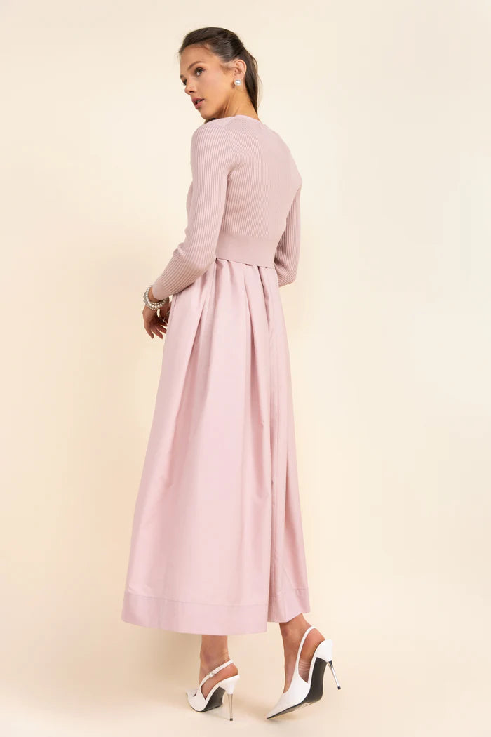 APP-S25-712&705 DUSTY PINK FOLIE CARDI DRESS SET