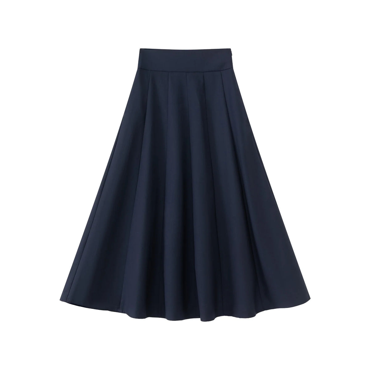 INO-M2-1588 NAVY WIDE PLEAT SKIRT