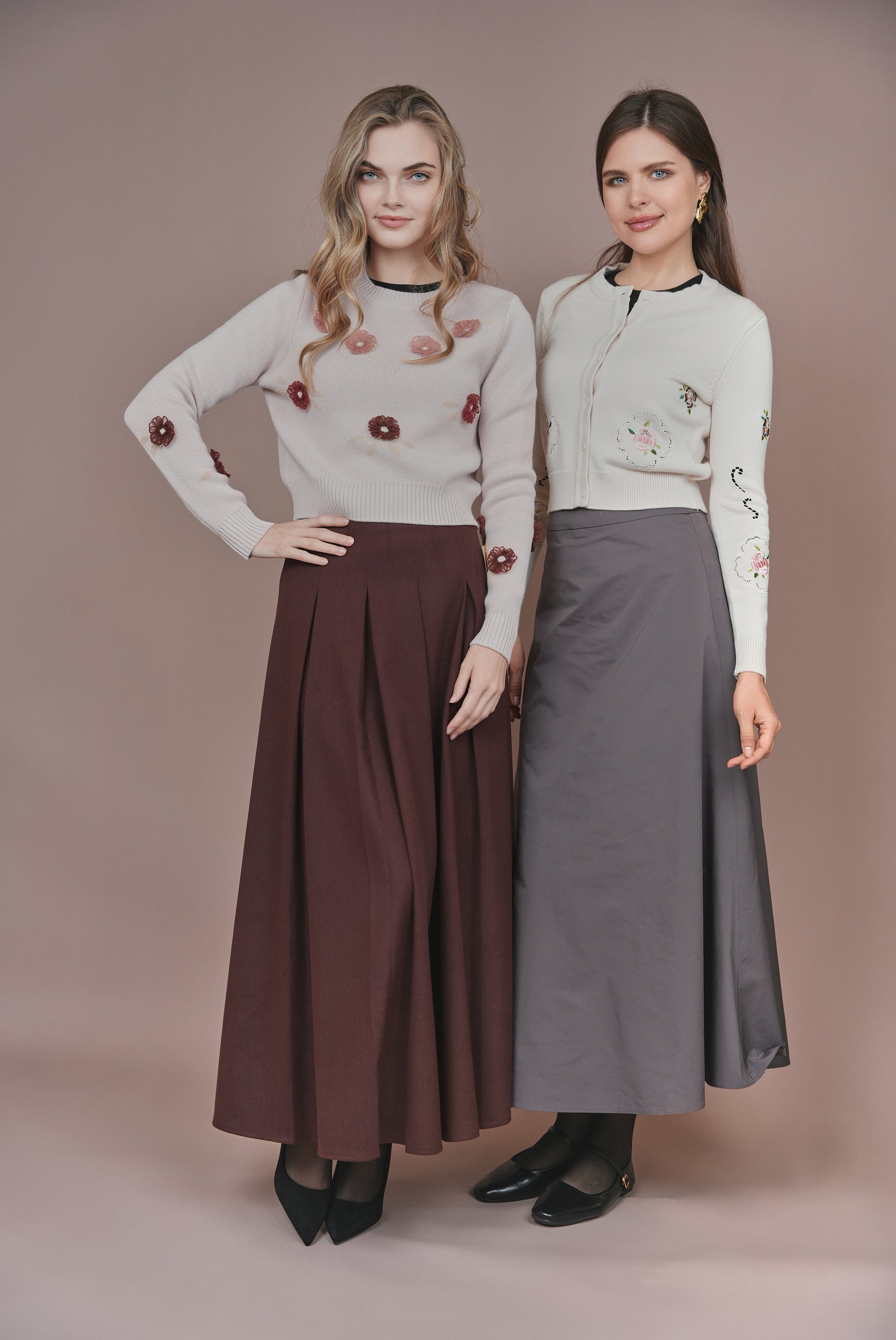 SHA-X16460 IVORY&PINK&BLUE FLORAL CARDIGAN