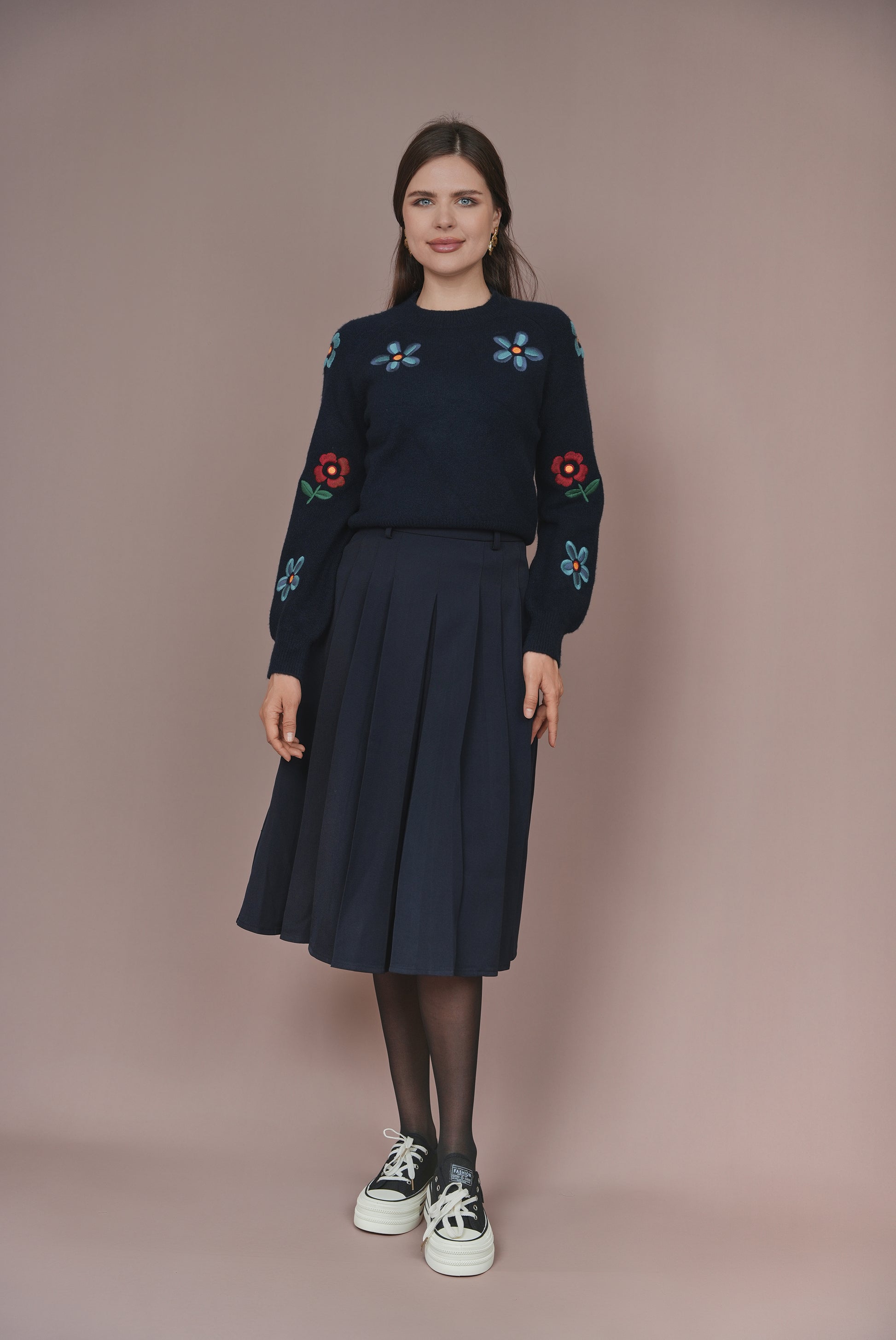 SHA-X16519 BLUE FLORAL MULTI TOP