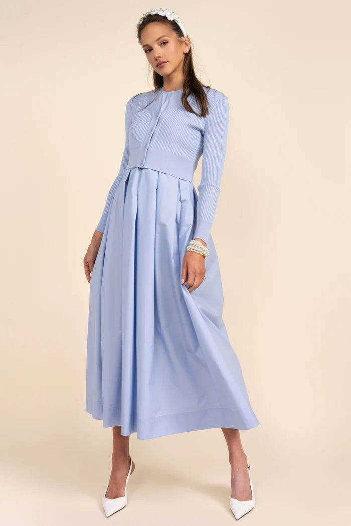 APP-S25-712&705 LIGHT BLUE FOLIE CARDI DRESS SET