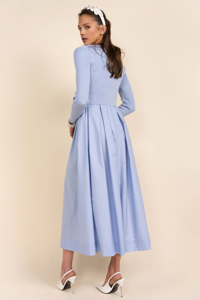 APP-S25-712&705 LIGHT BLUE FOLIE CARDI DRESS SET
