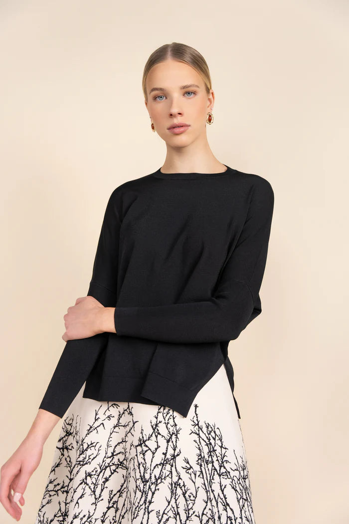 APP-S25-812 IVORY BRANCH PRINT SKIRT