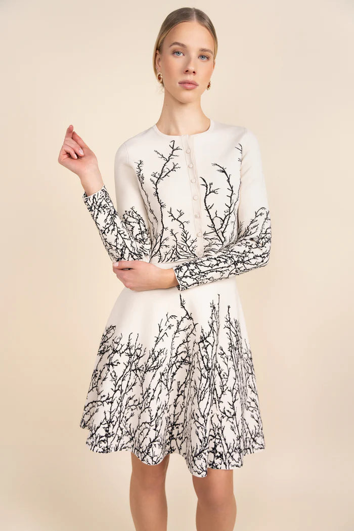 APP-25-811 IVORY BRANCH PRINT CARDIGAN