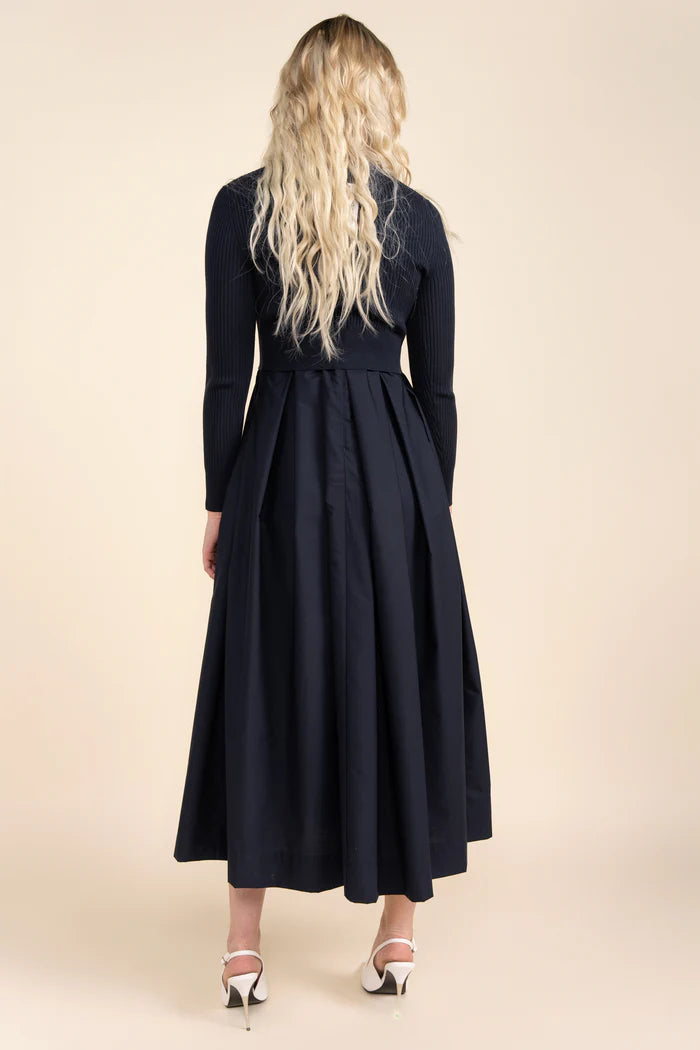 APP-S25-712&705 NAVY FOLIE CARDI DRESS SET