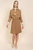 APP-S25-818 TAN KNIT BOMBER CARDIGAN