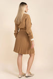 APP-S25-818 TAN KNIT BOMBER CARDIGAN