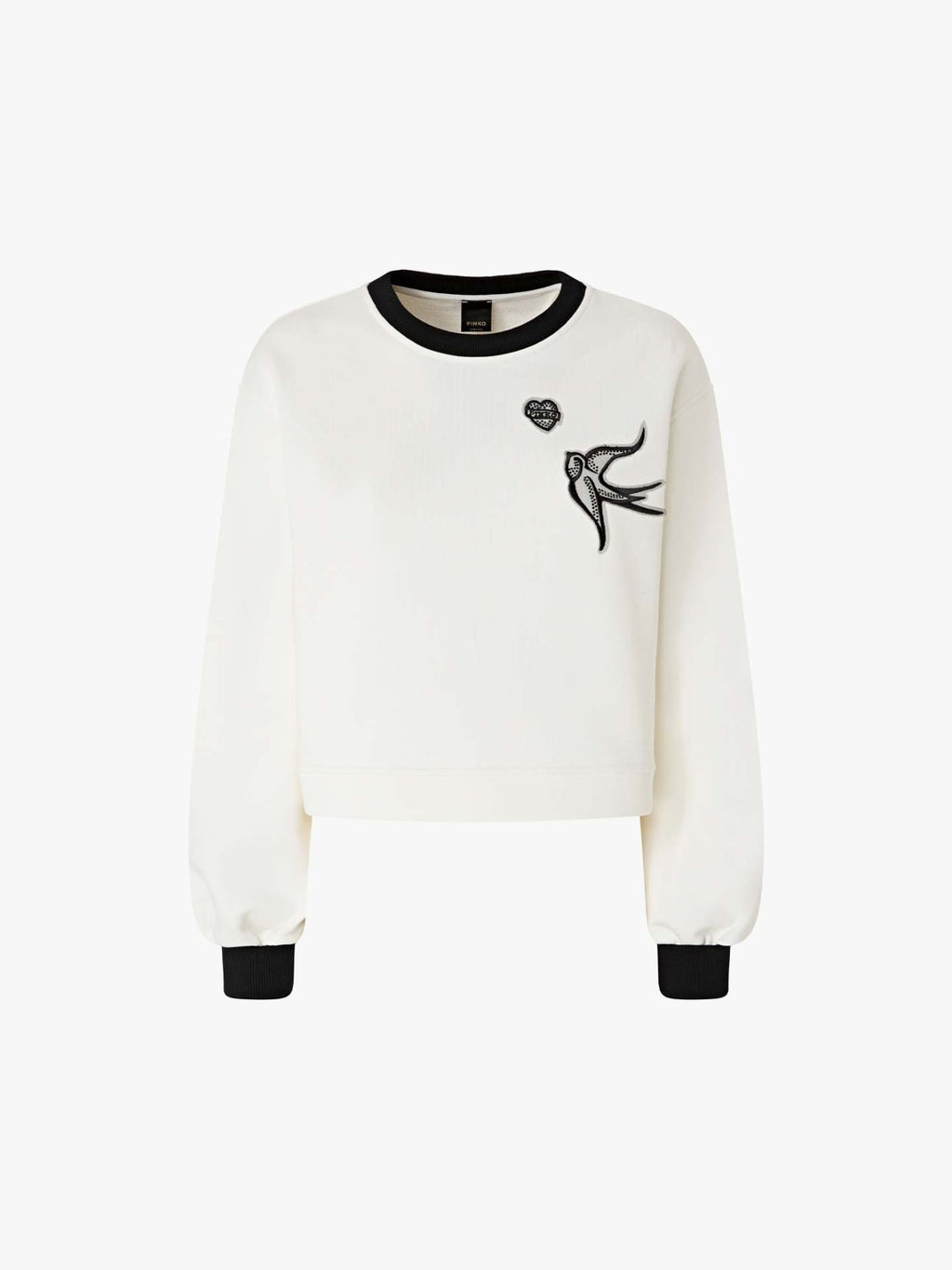 PKO-105609 MANDORLATO IVORY APPLIQUE SWEATSHIRT