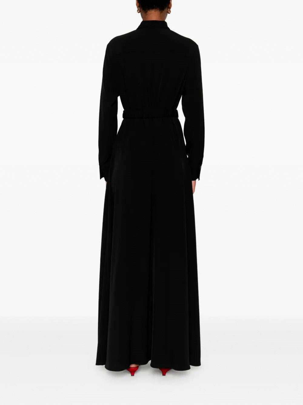 PKO-105597 SARTU BLACK LOGO BELT DRESS