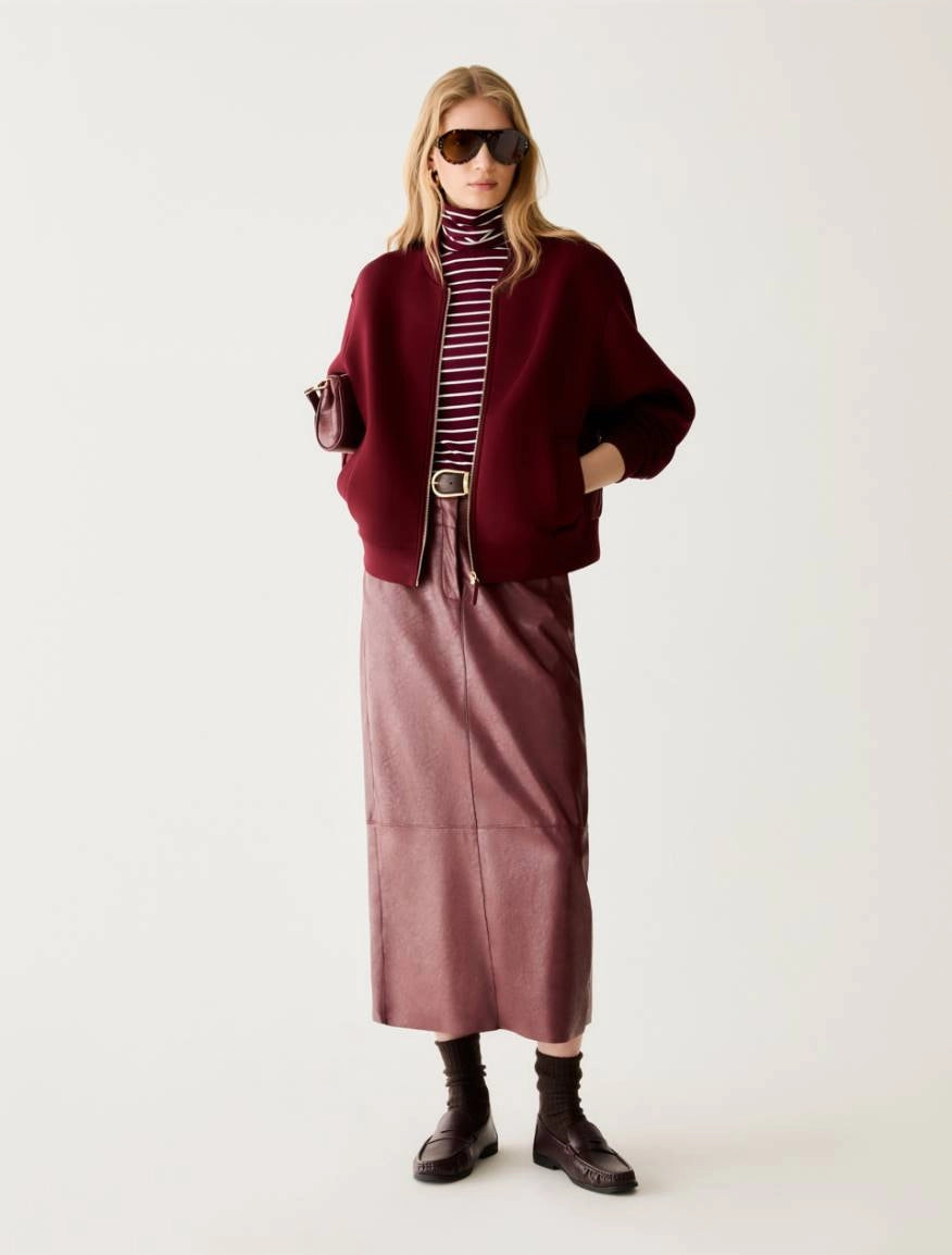PNK-2621976026 PBJNERINE BURGANDY TRIPE T-HIRT