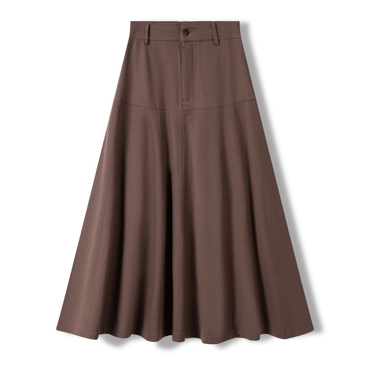 INO-M2-1404W AW26 BROWN ZIP FLY POCKETS SKIRT