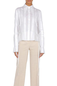 Alberta Ferretti A0216 WHITE POPLIN BLOUSE.