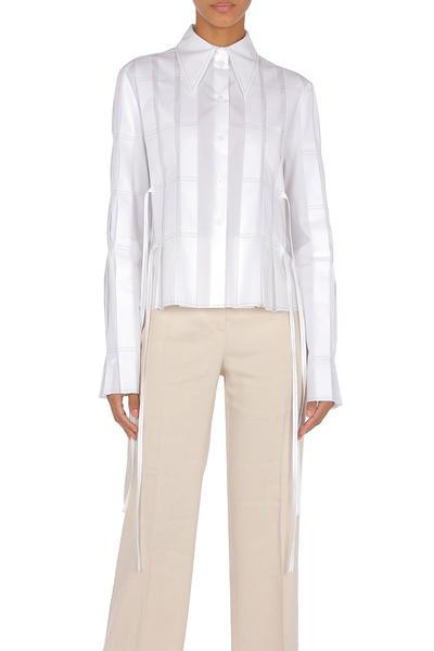 Alberta Ferretti A0216 WHITE POPLIN BLOUSE.