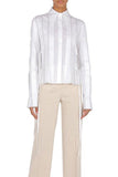 Alberta Ferretti A0216 WHITE POPLIN BLOUSE.