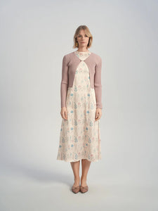ALZ-D874 DUSTY PINK&BLUE FLORAL SLIP DRESS