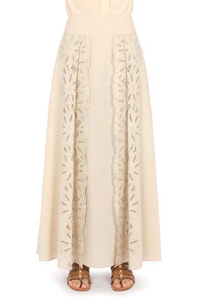 ABF-A0119 BEIGE LINEN CANVAS SKIRT