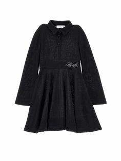 PHK-I1F911 BLACK LUREX LOGO DRESS