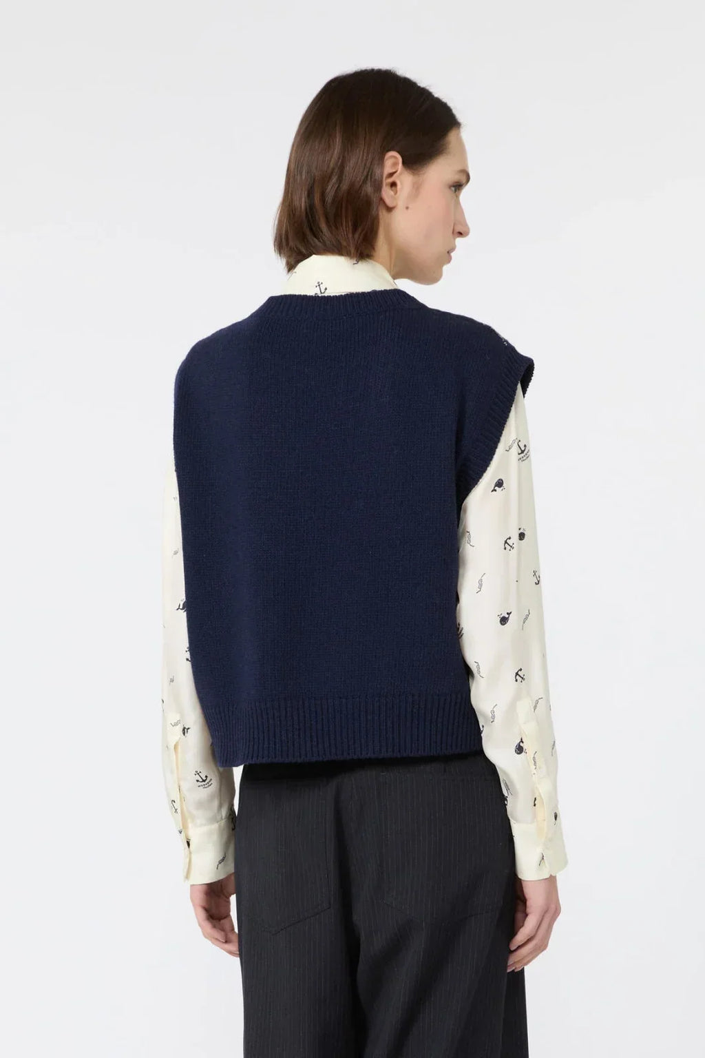 WKD-262535603 WKDSAVANA BLUE KNIT VEST