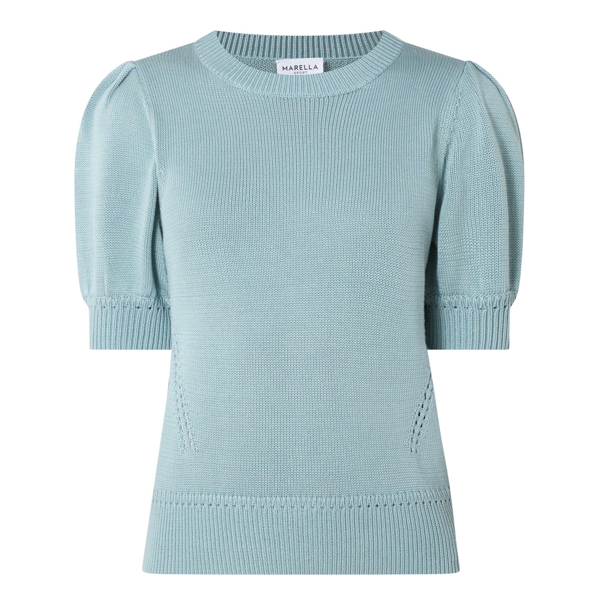 MRL-2613361074 MLSSUMERO BLUE KNIT TOP