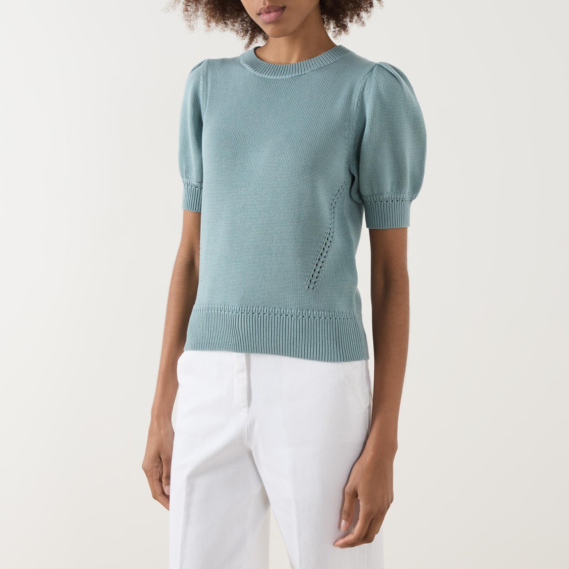 MRL-2613361074 MLSSUMERO BLUE KNIT TOP