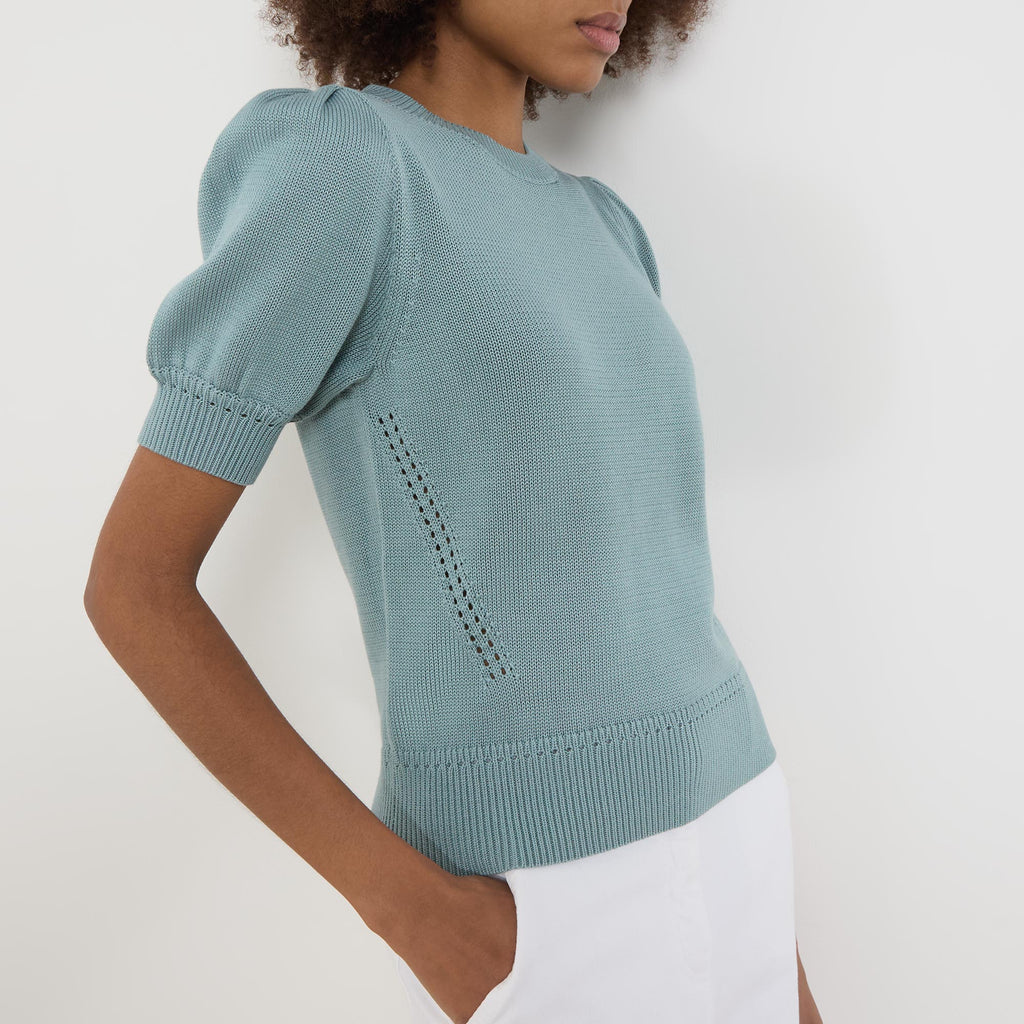 MRL-2613361074 MLSSUMERO BLUE KNIT TOP