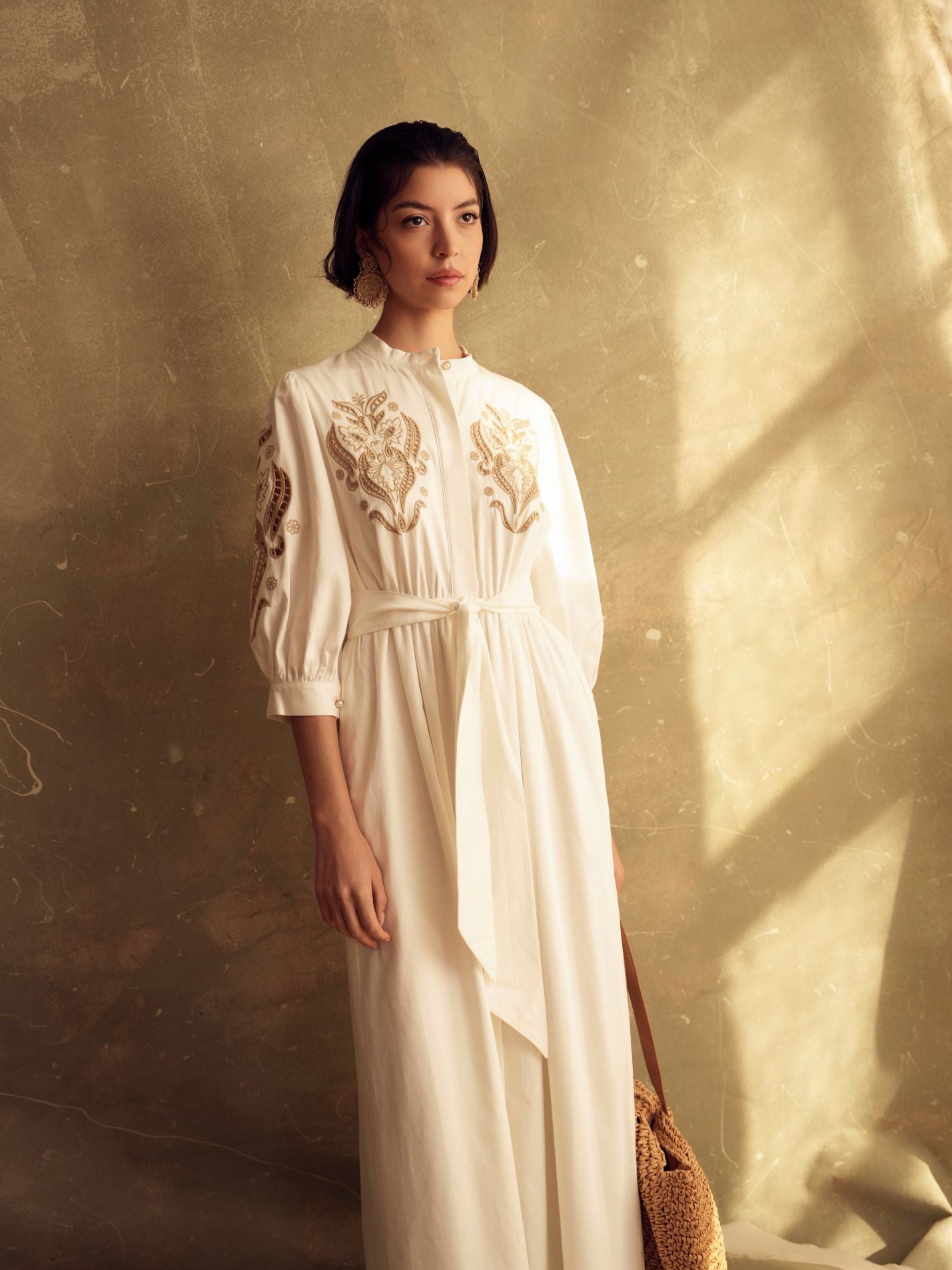 NOI- 2021 WHITE EMBROIDERED DRESS