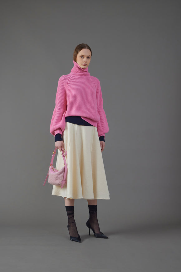 CTE-SK15866107 IVORY KNIT SKIRT