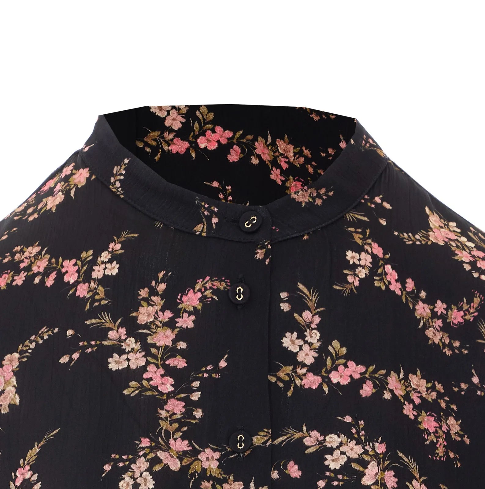 TWS-262TP2443 BLACK FLORAL PRINT BLOUSE