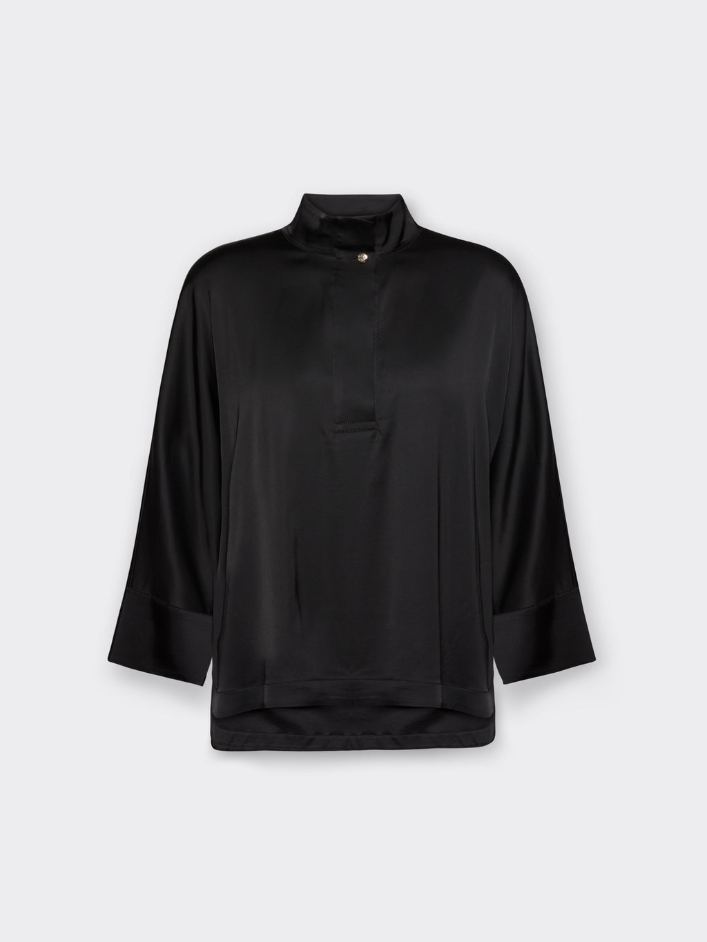 ELM-2153Z000038 BLACK KIMONO POLO SHIRT