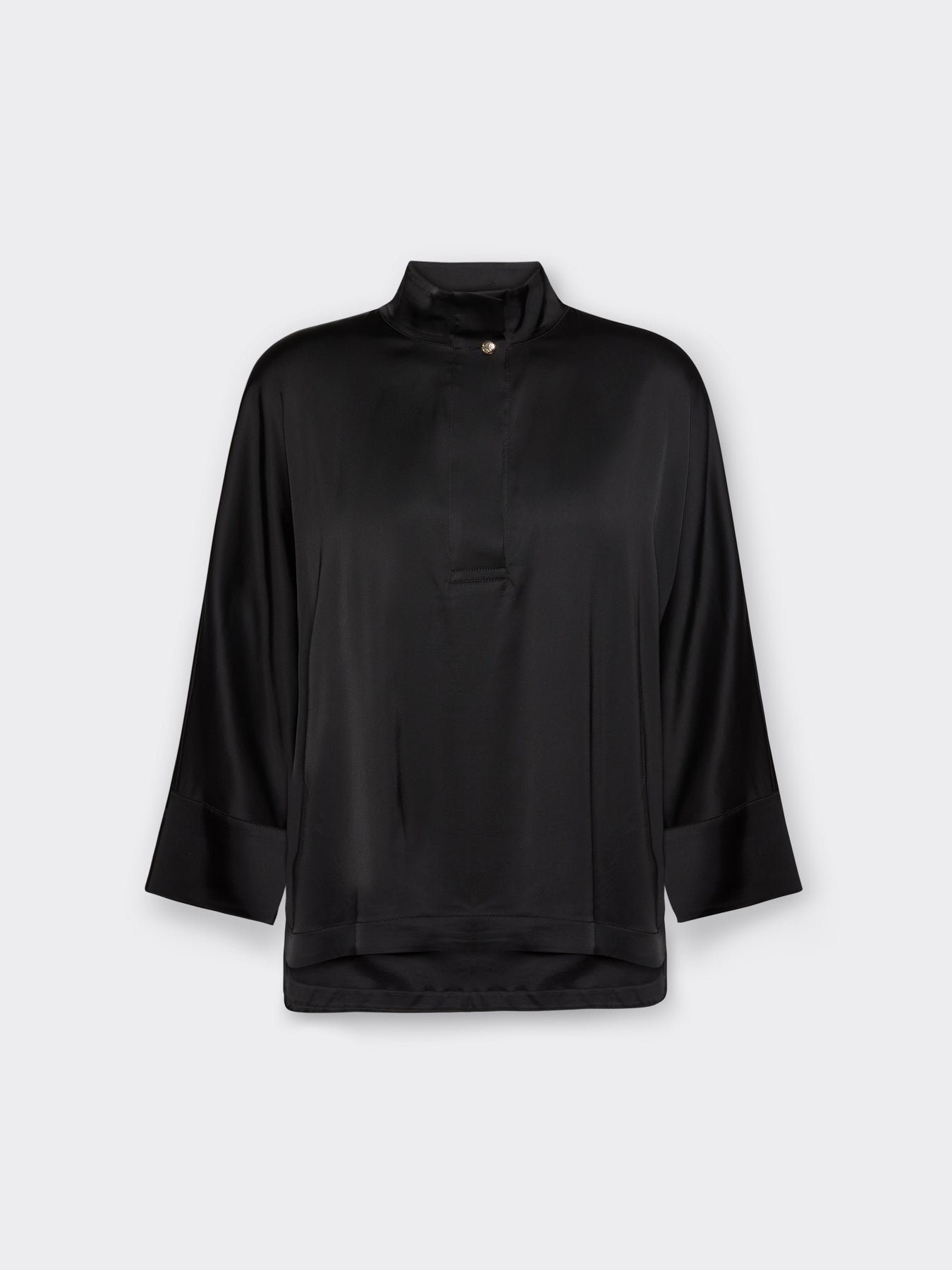 ELM-2153Z000038 BLACK KIMONO POLO SHIRT