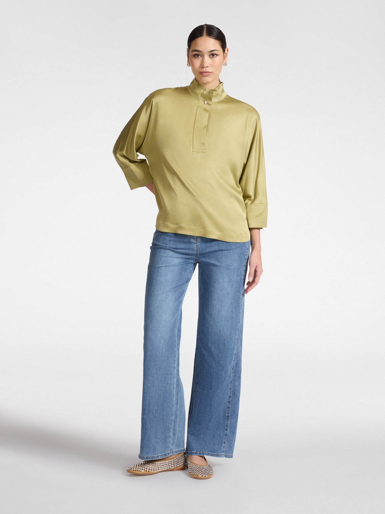 ELM-2153Z000038 AVOCADO KIMONO POLO SHIRT