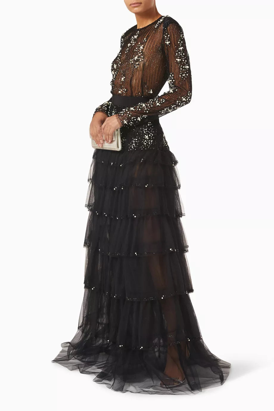 ELS-AB26927E2 BLACK&SILVER GOWN