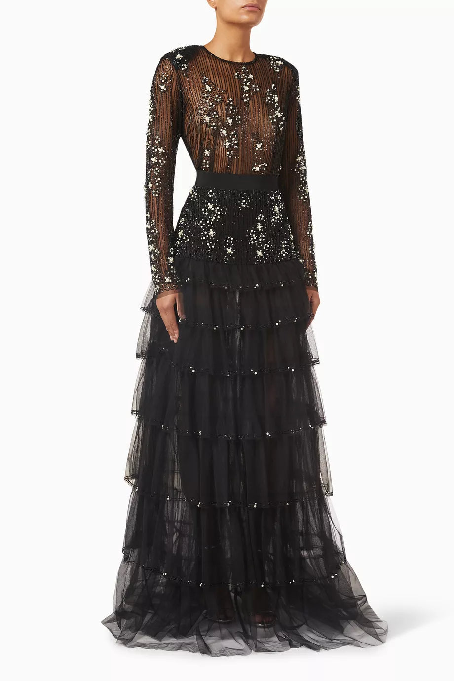 ELS-AB26927E2 BLACK&SILVER GOWN